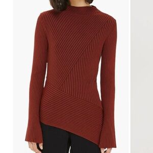 Topshop Rust Maroon Red Asymmetrical Tunic